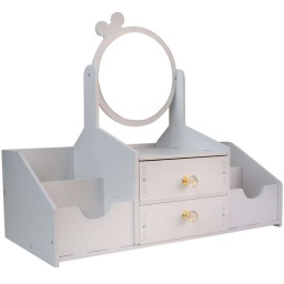 ORGANIZADOR CON ESPEJO PARA MAQUILLAJE LABIALES CREAMAS PERFUMES 2 CAJONES 41 X 20CM